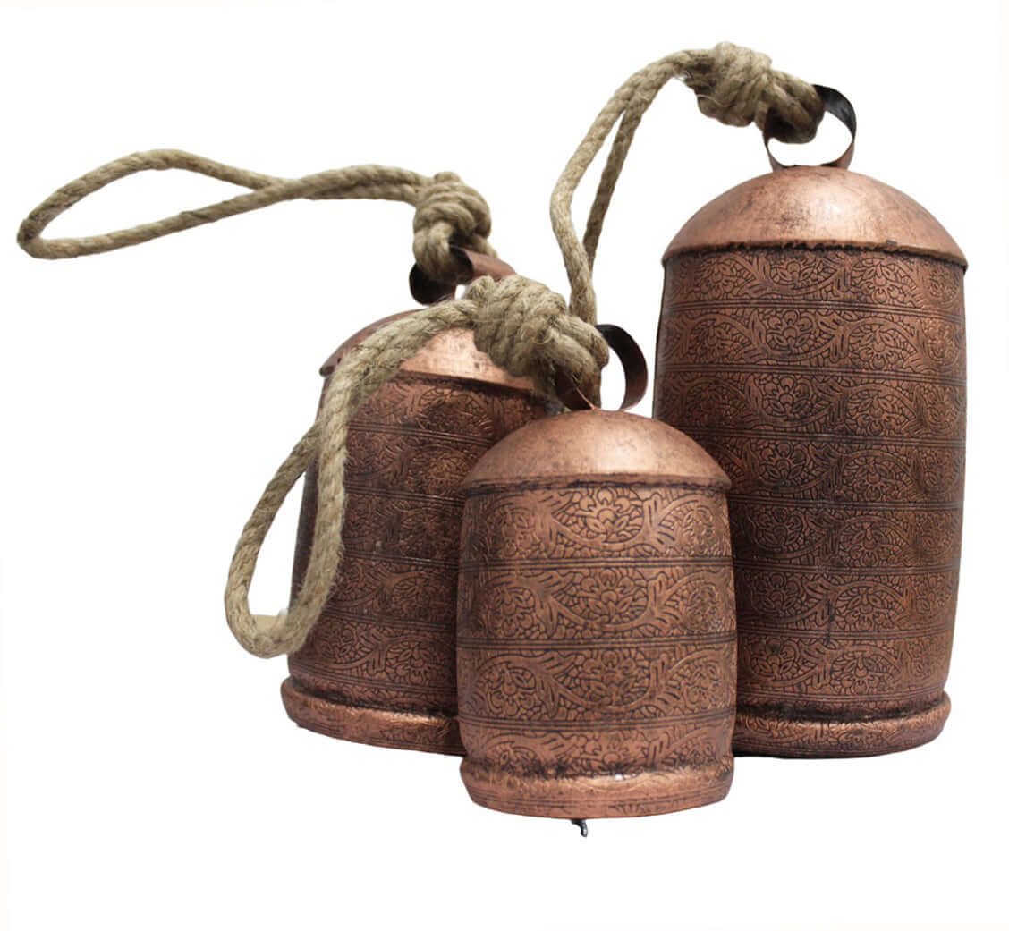 Vintage Harmony Cow Bells Set of 3 - Rustic Chimes